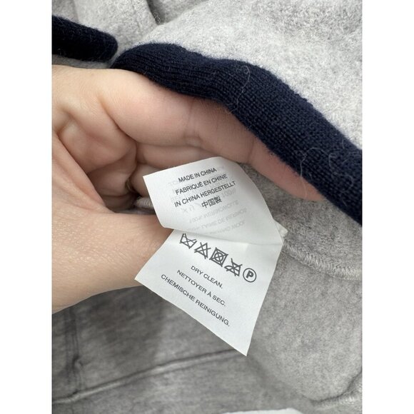 J. Crew Tipped Wool Sweater Blazer Jacket Women Medium Silver Minimalist Modern - Picture 5 of 9